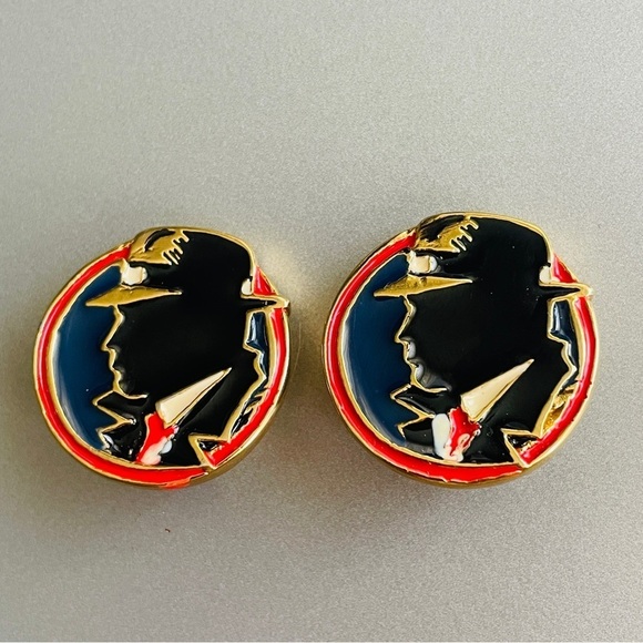 Dick Tracy Wendy Cell Walt Disney Gold Chain Bracelet, Clip Enamel Earri… - Picture 5 of 8